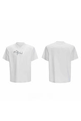 Schimmerndes, dekonstruiertes V-Ausschnitt-T-Shirt 