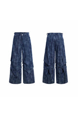 Knitter-strukturierter gerader Denim