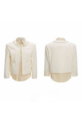Gestreifte, mehrlagige Hemdjacke mit Nieten 