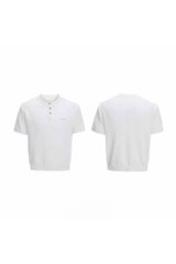 Strukturiertes Strick-Mesh-T-Shirt 