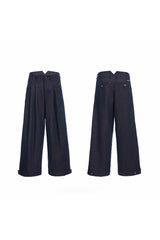 Raw Denim Wide-Leg Jeans 
