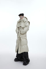 Langer Mantel aus PU-Leder 