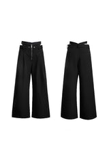 Weite Hose mit Reißverschlussdetails 