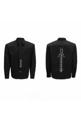 Embroidered Spine Deconstructed Shirt