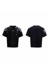 Pailletten-T-Shirt mit unregelmäßigem Muster 