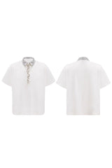 Pailletten-Sicherheitsnadel-Poloshirt 