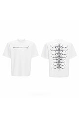 Baumwoll-T-Shirt mit Nietenbesatz und besticktem Rückenmotiv