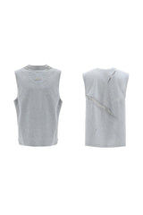 Mesh Cutout Sleeveless Vest