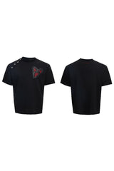 Asymmetrical Rhinestone Graphic Tee