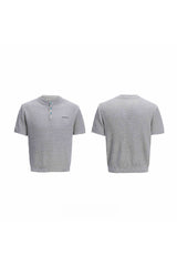 Strukturiertes Strick-Mesh-T-Shirt 