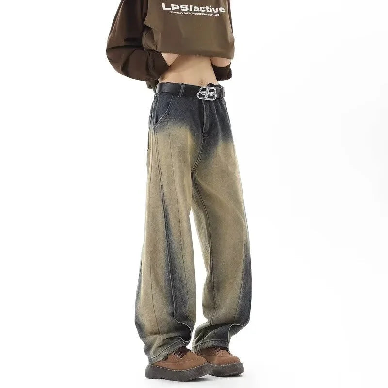 Used-Look-Jeans im Vintage-Stil mit Farbverlauf