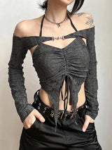 Vintage Gothic Drawstring Fairy Camisole T-Shirt