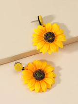 Fashionable Retro Forest Style Sunflower Earrings