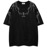 Vintage Embroidered Suede Oversized T-Shirt