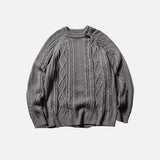 Pull en maille respirant, chaud et rétro, style simple