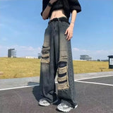 Retro High Street Hip Hop Ripped Jeans