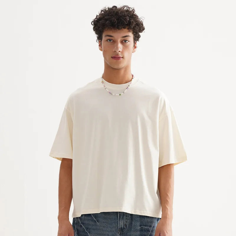 Vintage Oversized Drop Shoulder Cotton T-Shirt