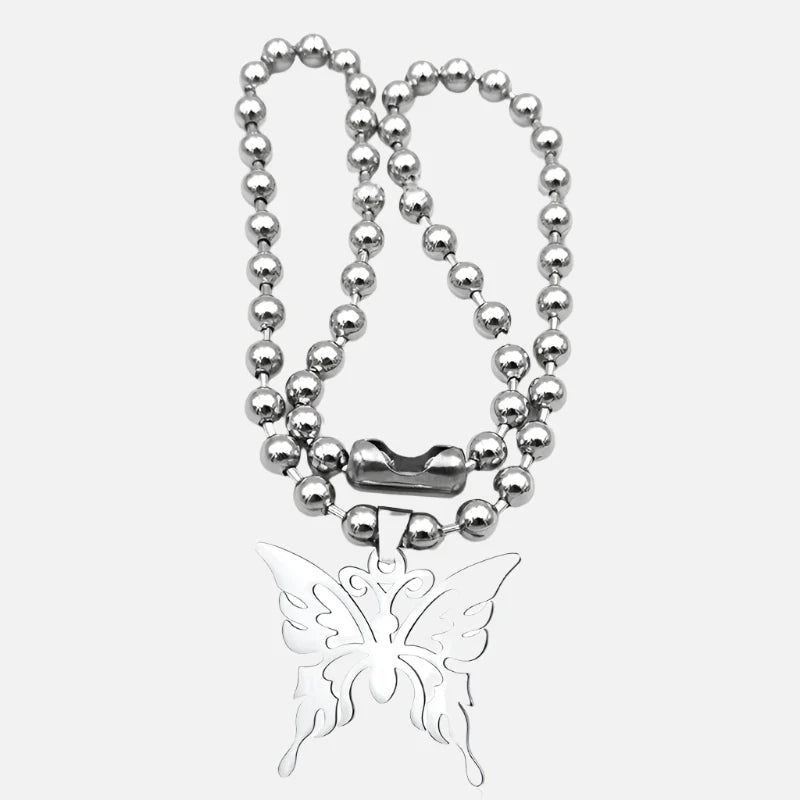 Butterfly Stainless Steel Pendant Necklace