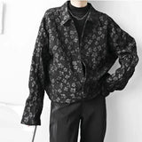 Chemise noire vintage chic à manches longues