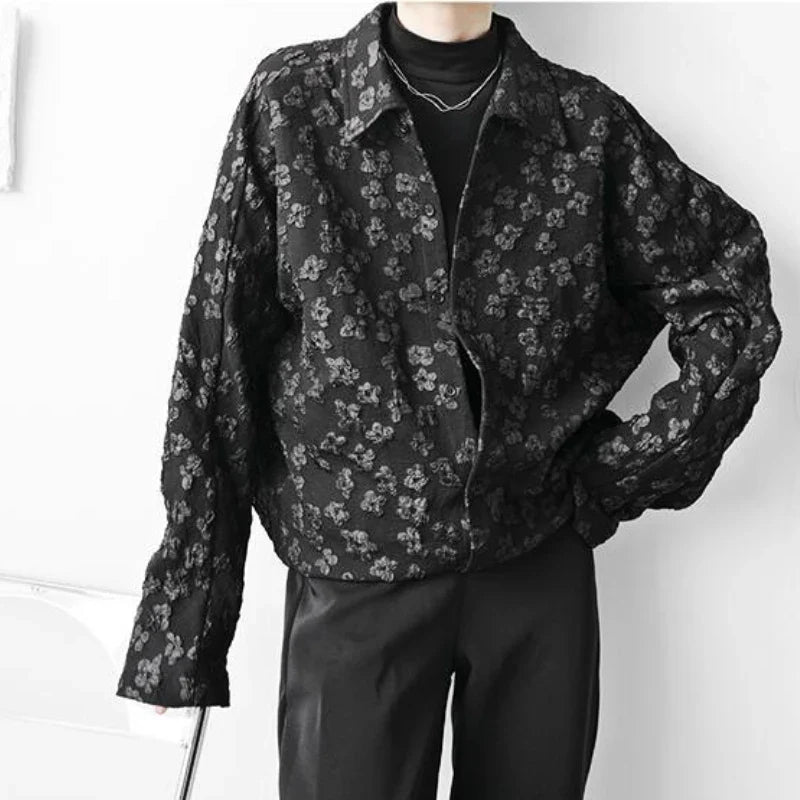 Chemise noire vintage chic à manches longues