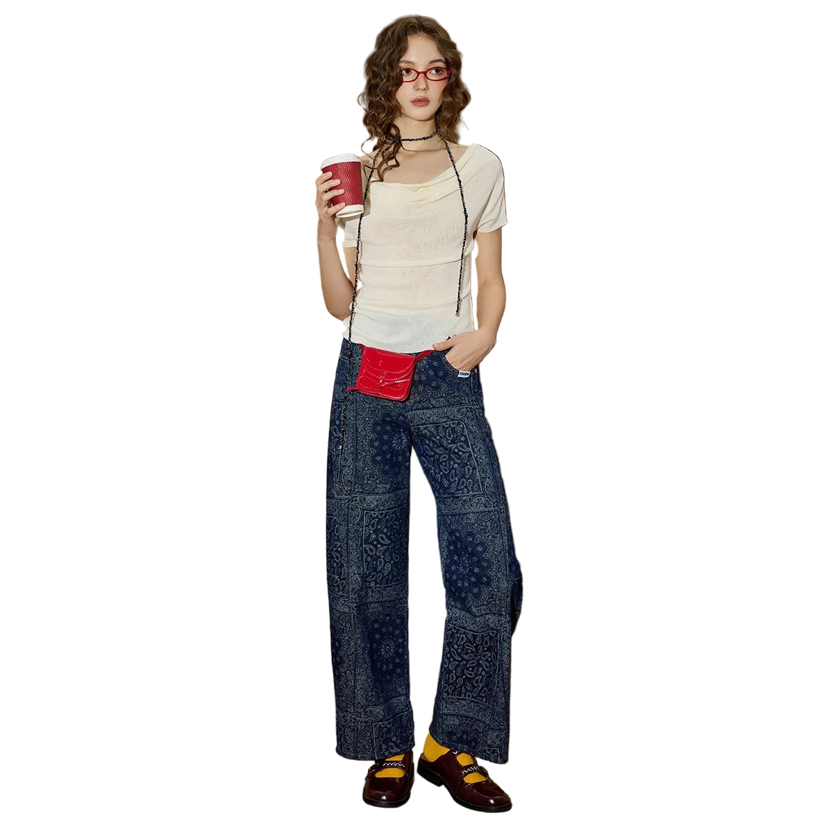 Vintage Washed Wide-Leg Jeans