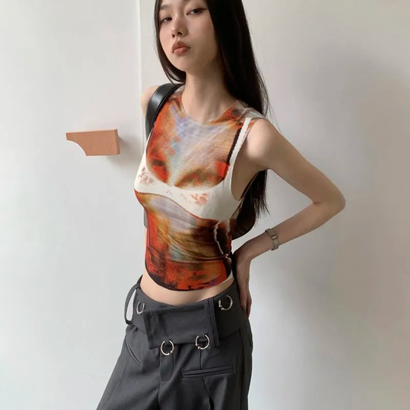 Cyber ​​Y2K Grunge Ästhetik Top