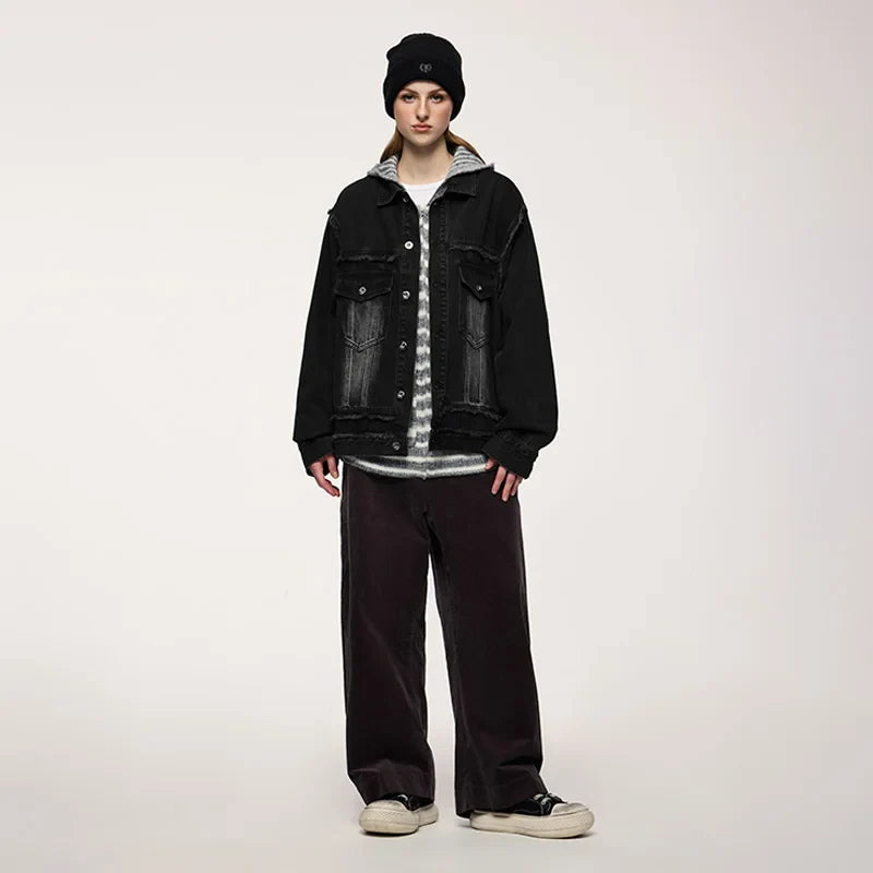 Stylische Bikerjacke aus Used-Denim