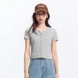 Short Sleeve Embroidered Slim T-shirt