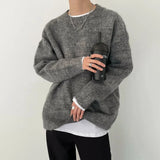 Y2K Cozy Fuzzy Knit Solid Color Sweater