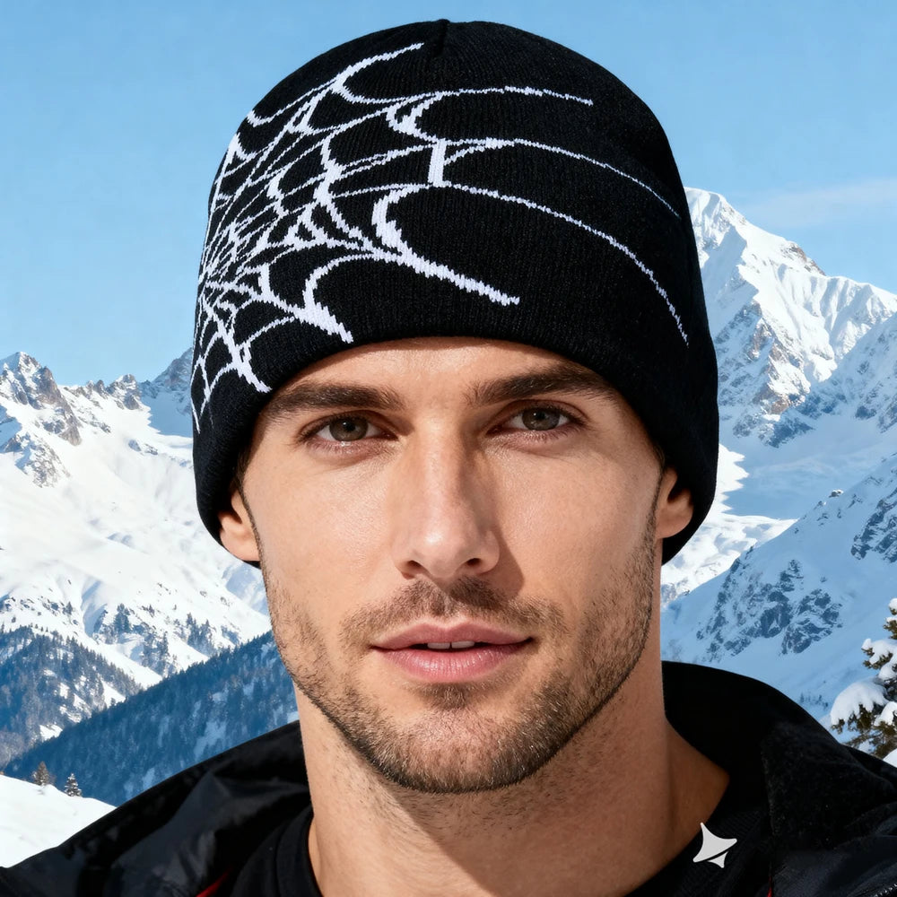 Y2K Gothic Spider Web Beanie