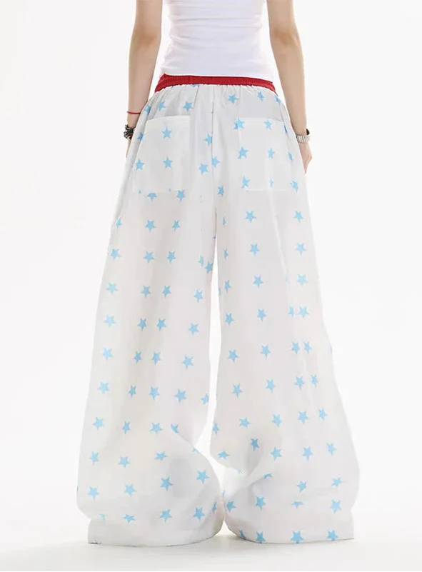 Lightweight Sweat Stars Oversized Parachute Jogger