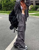 Y2K Parachute Black Cargo Pants