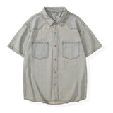 Chemise en jean vintage rétro légère et décontractée