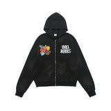Cozy Bold American Style Painted Hoodied Sweatshirt