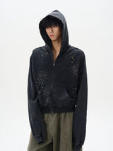 Trendy High-End Diamond Zipper Sweatshirt