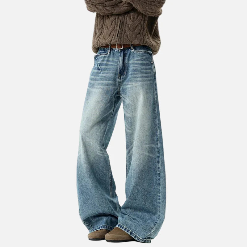 Elevated Retro Straight Fit Denim Jeans