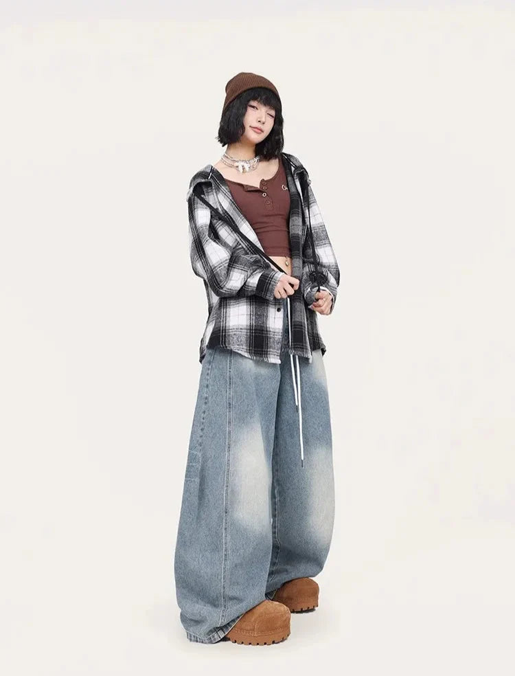 Jean long en denim effiloché Blue Jazz