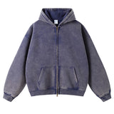 Men Vintage Washed Zip Hoodie