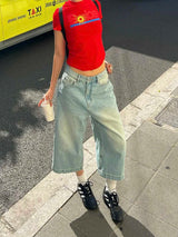 Y2K Vintage-Denim-Shorts im amerikanischen Stil