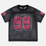 Breathable American Mesh Letter Sports T-Shirt