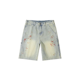 Short en jean délavé style américain tendance et décontracté