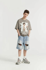 Vintage Jeansshorts mit Rissen