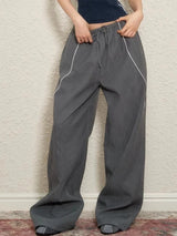 Elevated Hit Color Loose Casual Wide Leg Pants