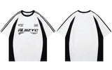Y2K Graphic Patchwork Racing Cotton T-Shirt