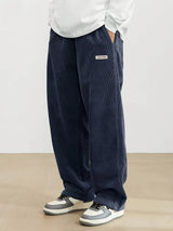 Pantalon droit en velours côtelé ample