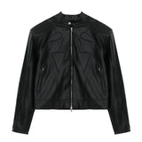 Veste en cuir de moto rétro hip-hop