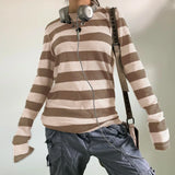 Y2K Striped Artisan's Craft T-Shirt