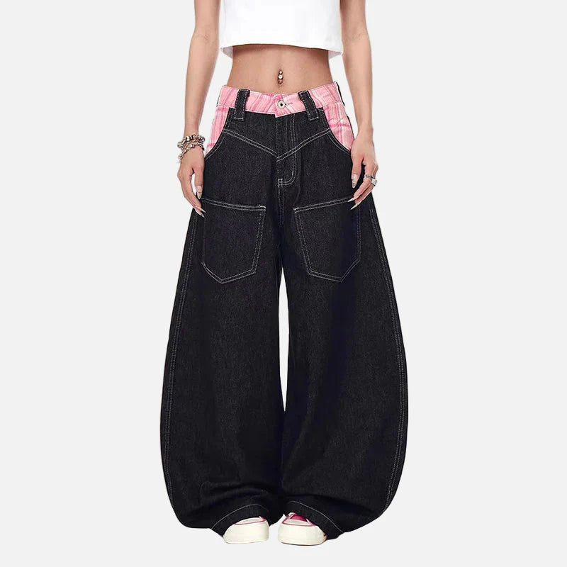 Lässige Streetwear-Jeans im amerikanischen Stil mit Karomuster