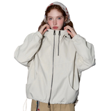 Dual-Zipper Hooded Women’s Windbreaker Jacket