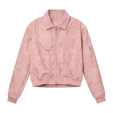 Veste en cuir rose dégradée pour homme